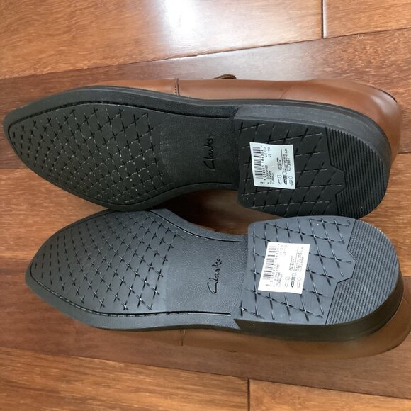 Clarks Men’s Gilman Free Brown Tan Leather Loafers Dress Shoes Slip On 11M NIB - Picture 6 of 14